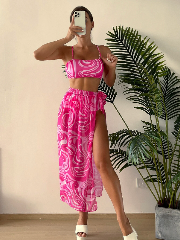 CONJUNTO DE PRAIA FEMININO PINK WAVES