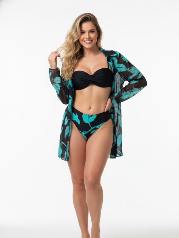 CONJUNTO DE PRAIA TROPICAL NAVY