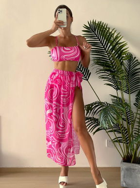 CONJUNTO DE PRAIA FEMININO PINK WAVES