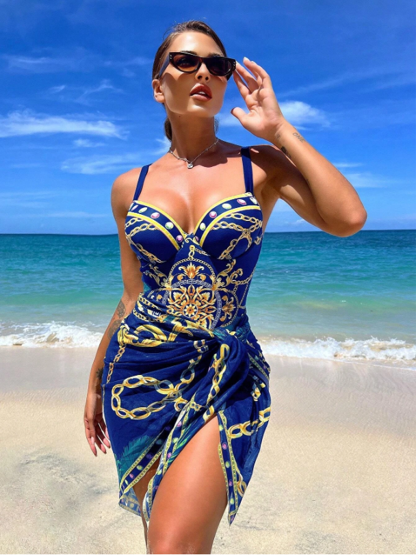 CONJUNTO DE PRAIA NAUTICAL LUXE