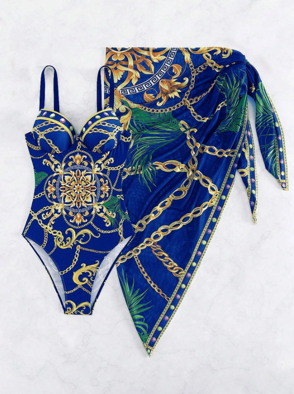 CONJUNTO DE PRAIA NAUTICAL LUXE